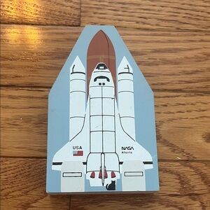 Vtg Cats Meow‎ Village Faline NASA Atlantis Titusville Space Rocket Collectible
